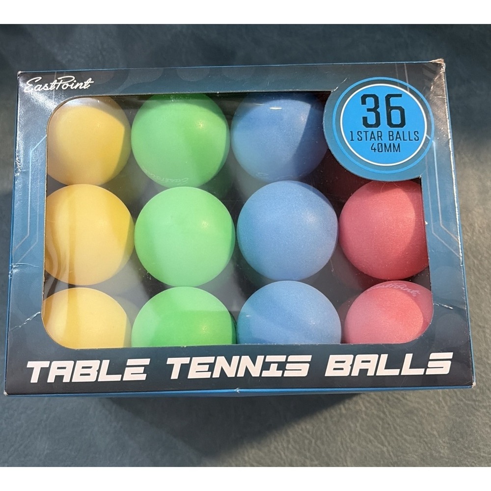 EastPoint 36 Pack 1-Star 40mm Multi-Color Table Tennis Balls